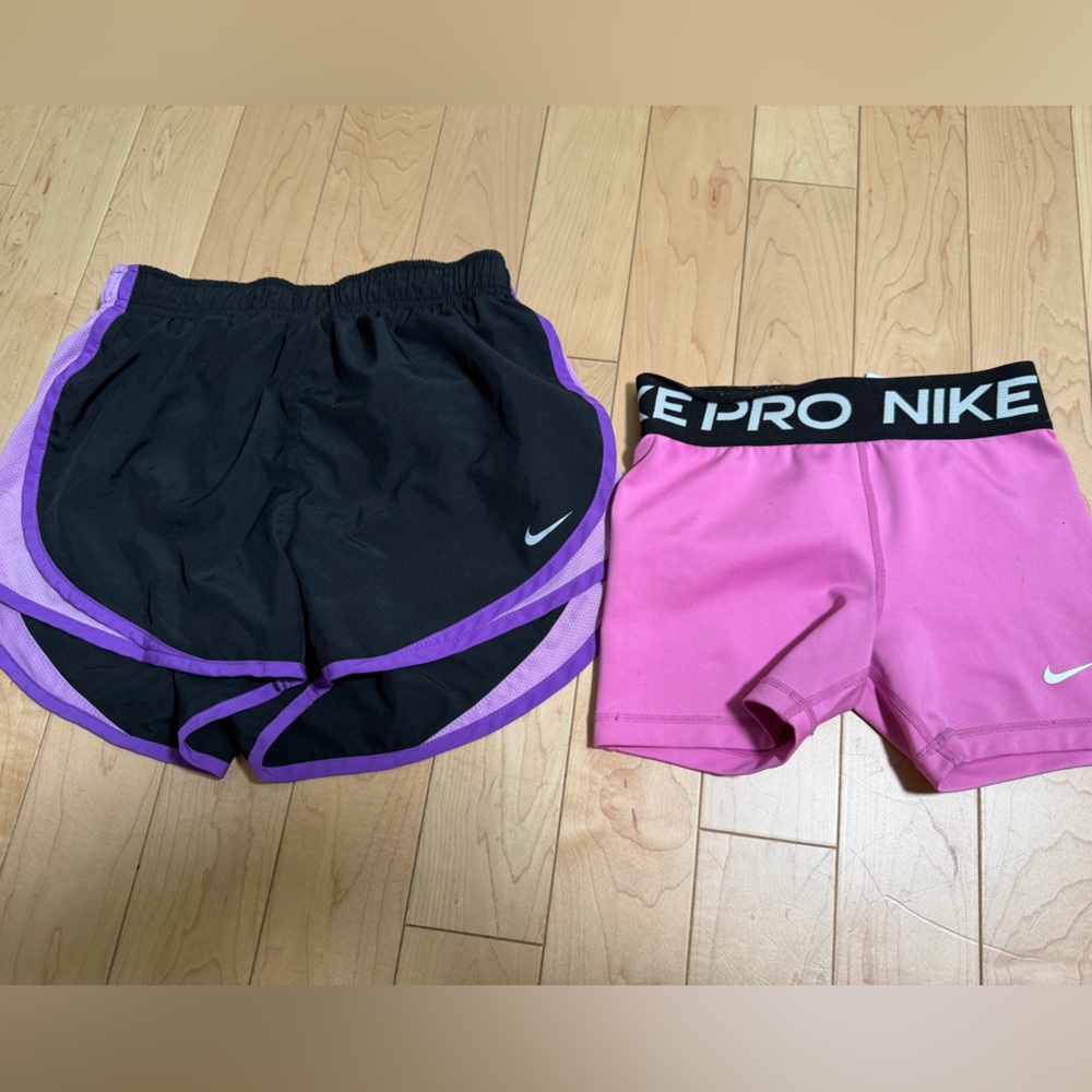 Nike Black and Pink Athletic Shorts Set